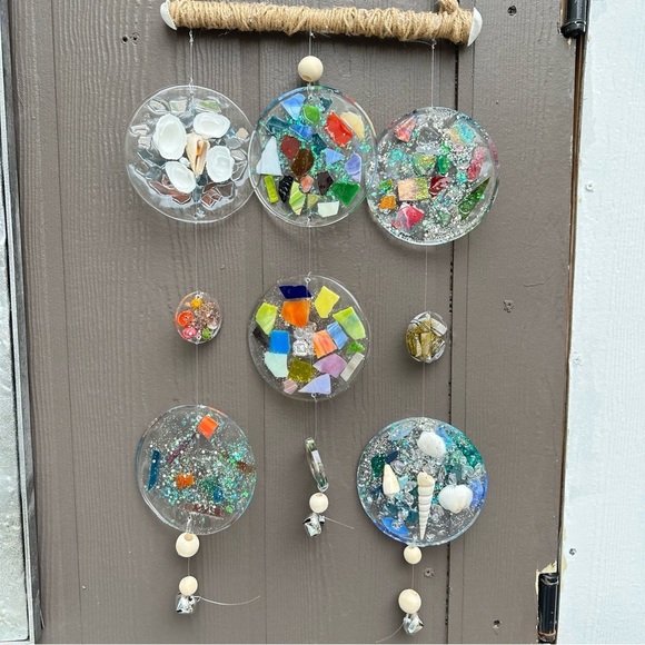 Hanging wall decor OOAK Assemblage Art Handmade Mosaic Indoor/Outdoor - Picture 3 of 14